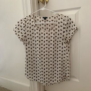Ann Taylor Pineapple Short Sleeve Shirt